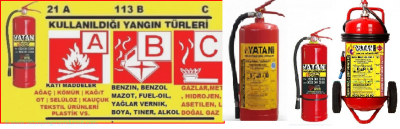 Kuru Kimyevi Tozlu (ABC) Yang�n T�pleri